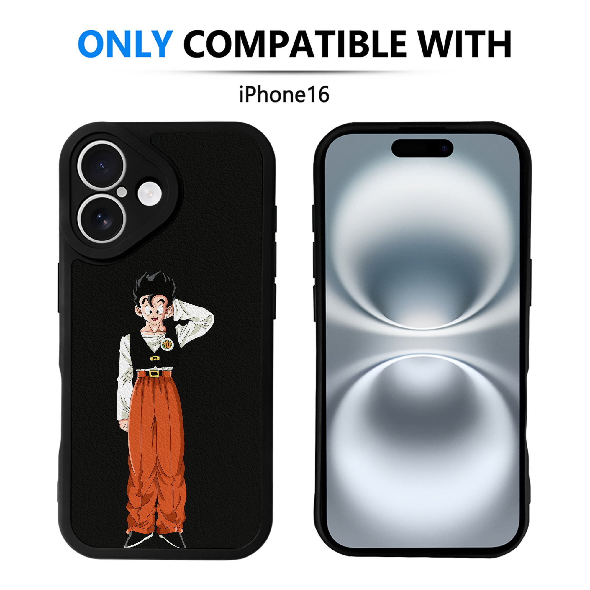 （画像用） ドラゴンボール 孫 悟飯（そんごはん）DRAGON BALL Son Gohan 【iPhone 16シリーズ対応】シリコンスマホケース（レザー調） 材質：シリコン